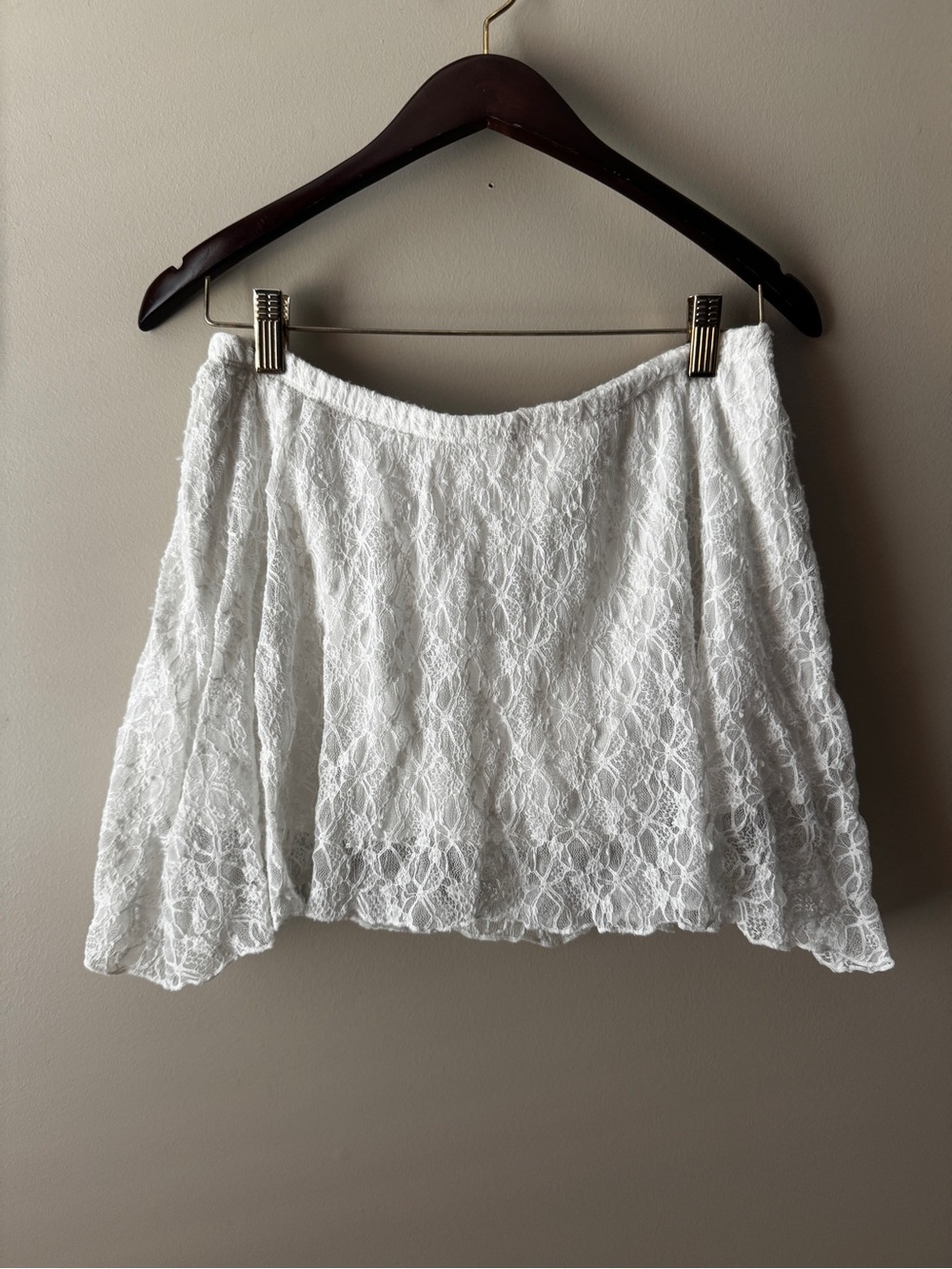 Hollister White Floral Lace Mini Skort Built In Shorts M Coquette